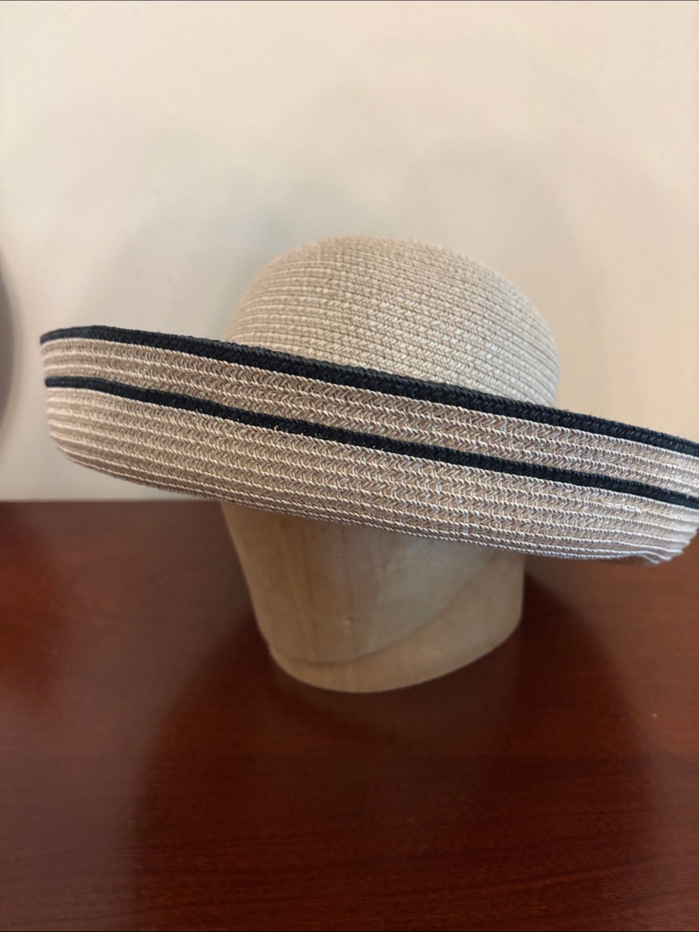 Betmar NY Classic Wide-Brim Straw Sun Hat with Black Trim